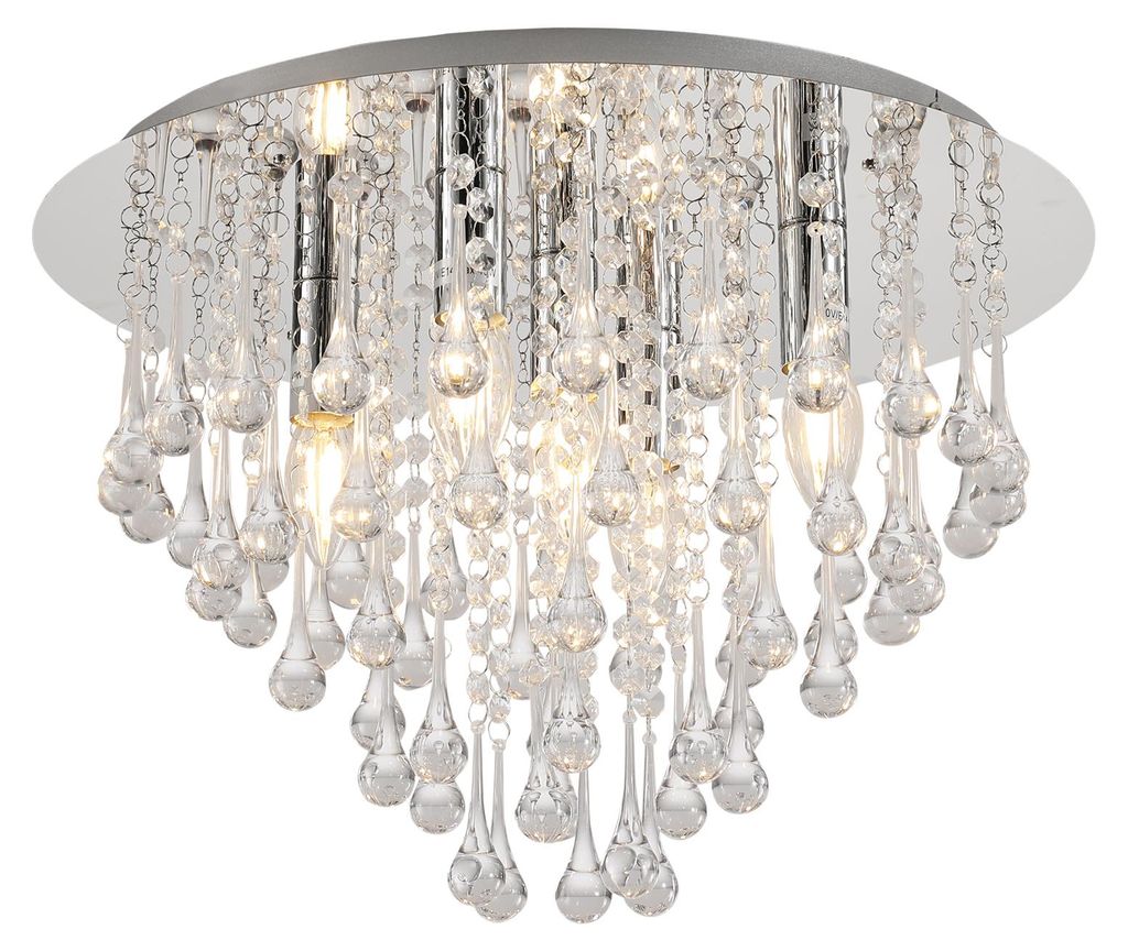 CRIS Kronleuchter Modern Ø46CM – 5-flammig E14, Chrom Produktbild 