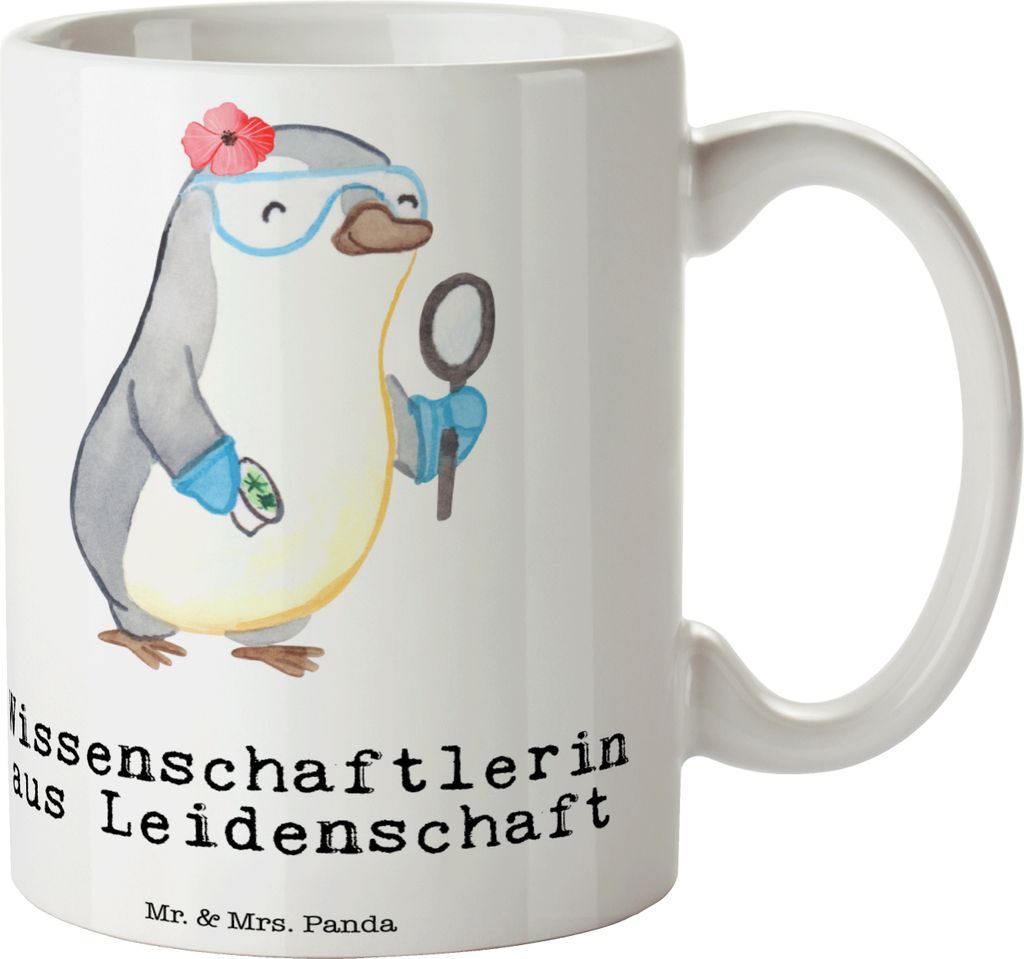 Mr. & Mrs. Panda Teetasse Wissenschaftlerin Leidenschaft - Weiß - Geschenk, Universität, Forschungseinrichtung, Spruch, Forscherin, haferl, Witzi...