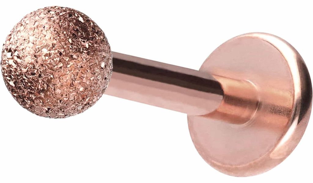 Ohrpiercing, Nasenpiercing Chirurgenstahl Labret DIAMANTOPTIK RoséGold Stablänge: 9mm | Stabstärke: 1,2mm