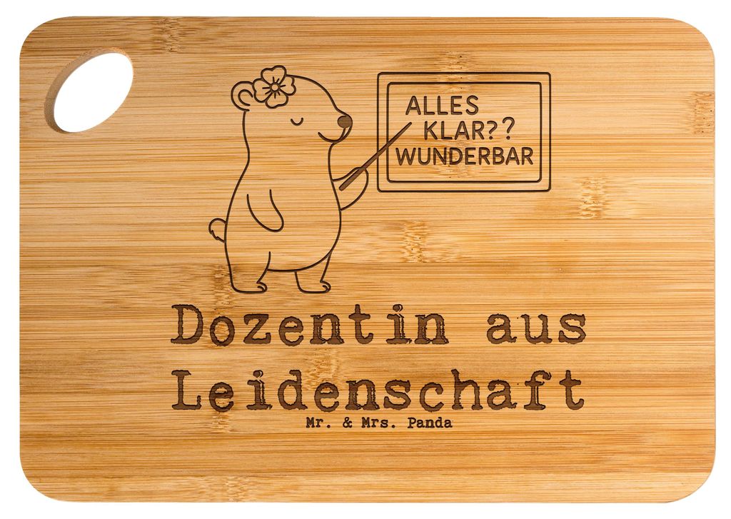 Mr. & Mrs. Panda Holzbrettchen Dozentin Leidenschaft - Transparent - Geschenk, Unterricht, Frühstücksbrettchen, Uni, Holzbrett, Frühstücksbrett...