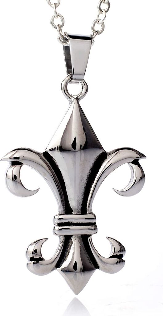 Edelstahl Anhänger Boubonische Lilie Männerschmuck Produktbild 