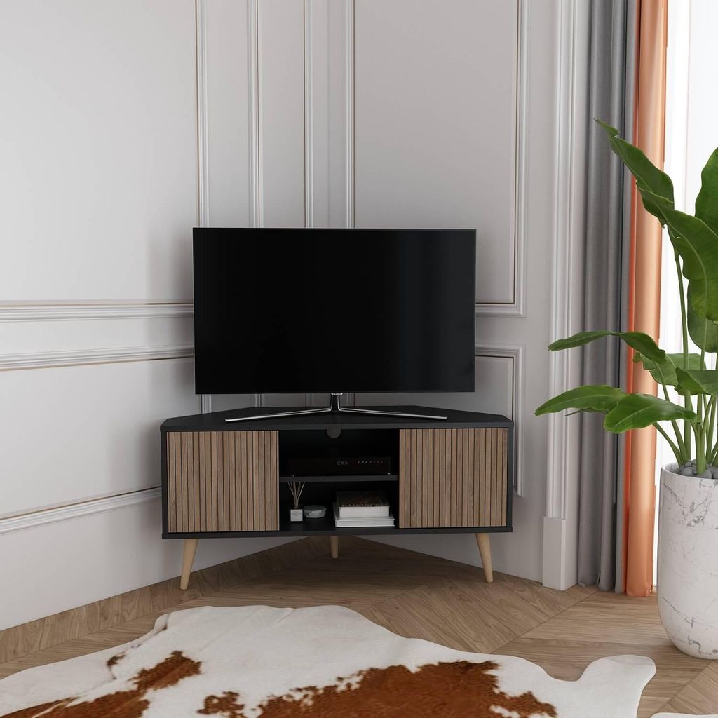 Eck-TV-Schrank Lesson 120 cm mit Kabelmanagement für Fernseher bis 55 Zoll
