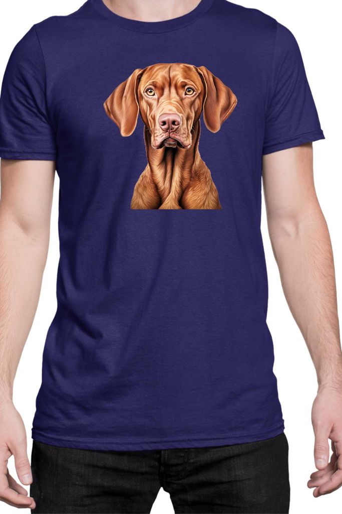 Herren T-Shirt Dogs Breeds Vizsla Dog Breed 005, Man S / Dunkelblau