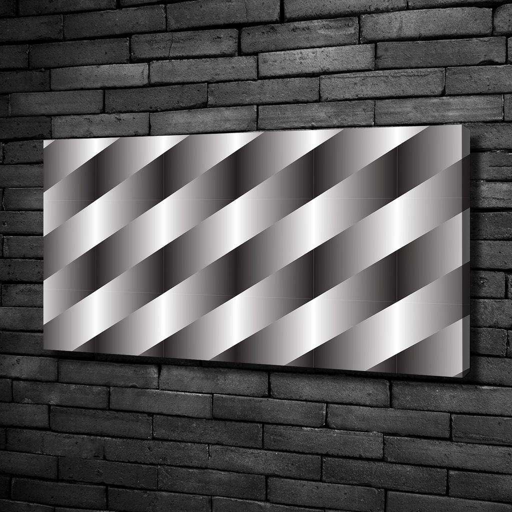 Tulup Leinwandbild -100x50 cm - Wandkunst - Drucke auf Leinwand - Leinwanddruck - Kunst: modern & klassisch - Silber - Abstrakte Streifen