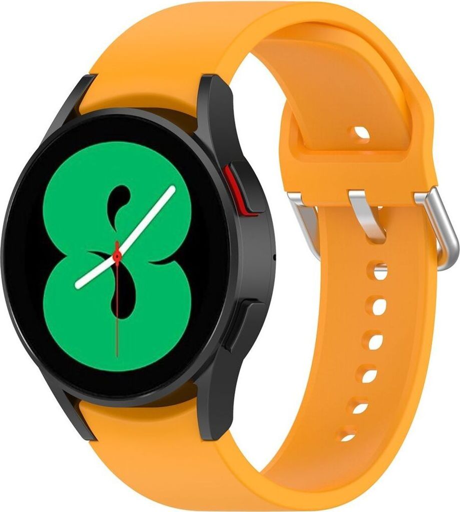 Sport Ersatz Armband für Samsung Galaxy Watch 5 40 / 44 mm Silikon Band Loop, Größe:40 mm, Farbe:Gelb