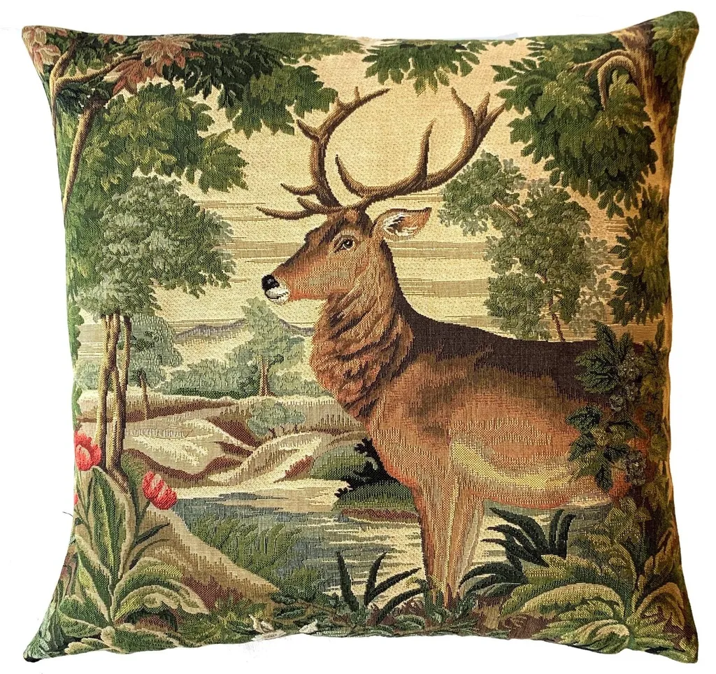Fodera Cuscino Arazzo Cervo 45x45 - Arredo Montagna Luxury