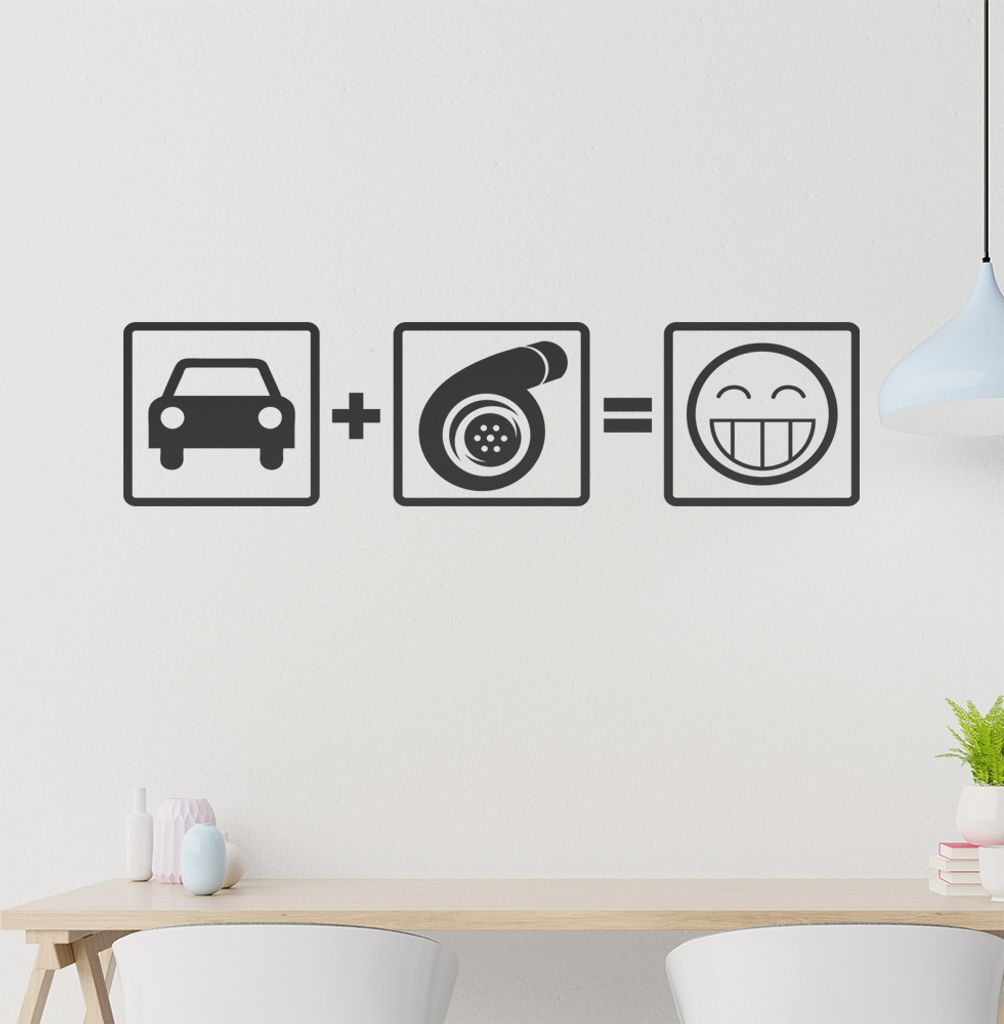 Turbo Boost Wandtattoo in 6 Größen - Wandaufkleber Wall Sticker - Dekoration, Küche, Wohnzimmer, Schlafzimmer, Badezimmer