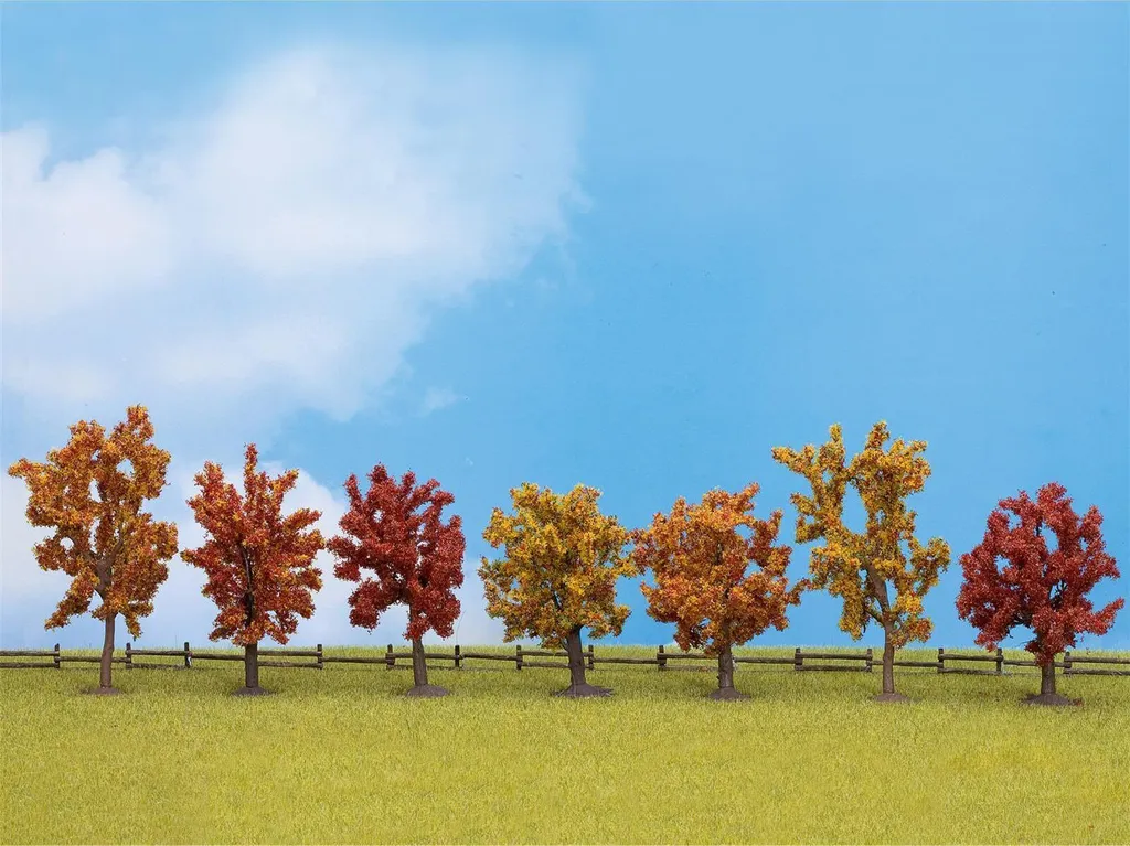 Décor de forêt automnale NOCH 25070 : 7 arbres pour circuit de train