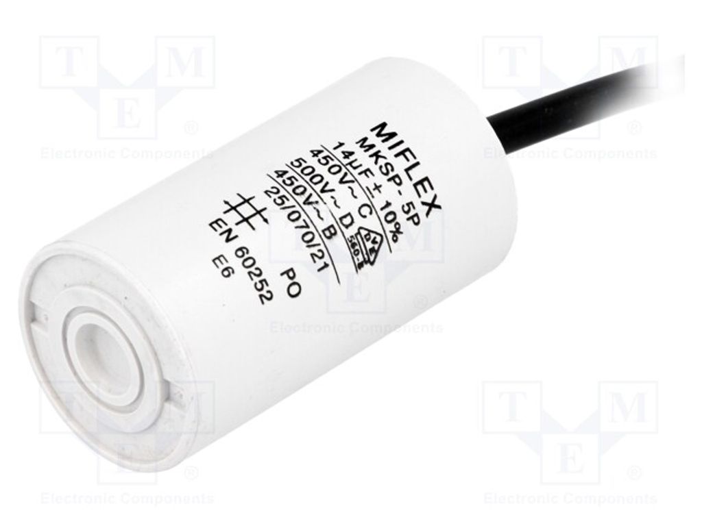 1x Kondensator: für Motoren, Betrieb Ø35x65mm 14uF 450V -25÷70°C I150V614K-C1 Kon