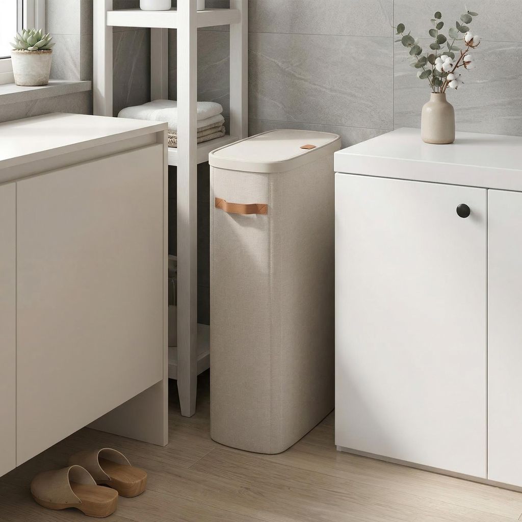 SONGMICS Wäschekorb, 65 L Wäschesammler, Wäschetonne mit Produktbild 