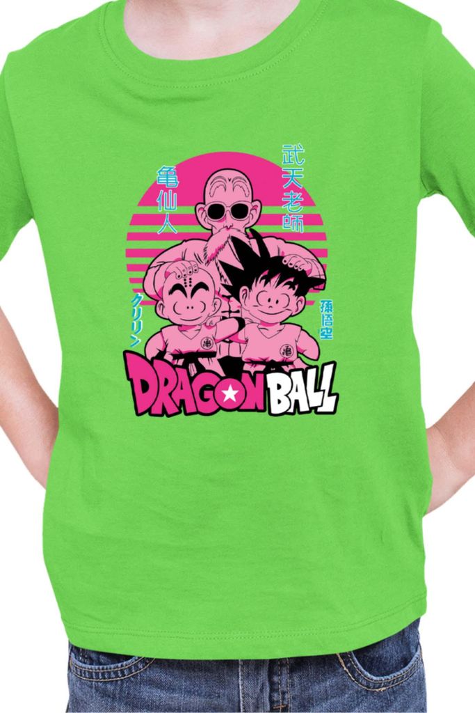 Kinder T-Shirt Japan Manga Anime Comics Animation Dragon Anime Manga Ball Trio, 7-8 Jahr - 128 / Lime