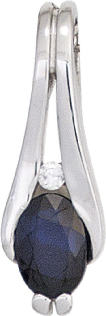 Anhänger mit Saphir blau & Diamant Brillant 333 Gold Weißgold Damen