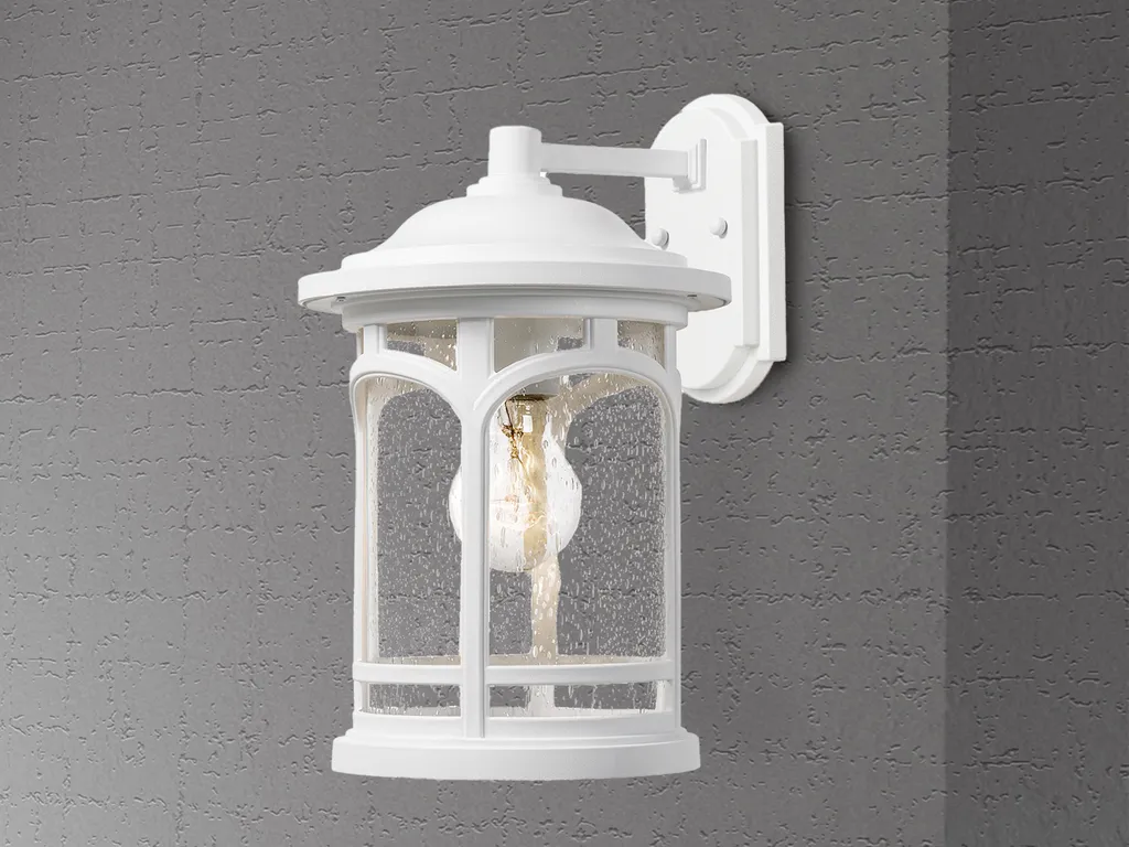 Applique d'extérieur robuste E27 60W blanche Marblehead étanche IP44
