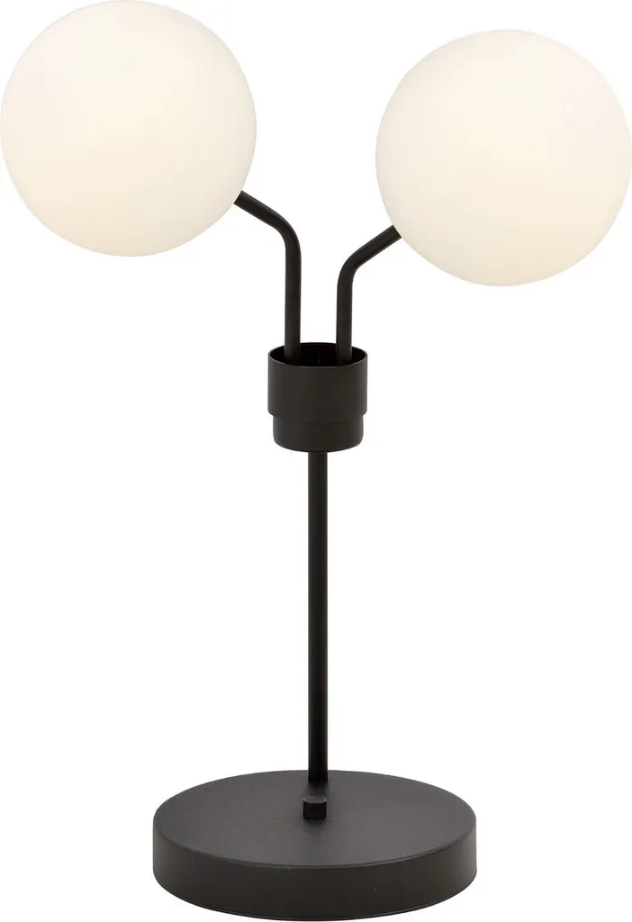 Lampe de chevet Emibig NOVA LN2 2xE14 Noire et Opale Réf 1138/LN2