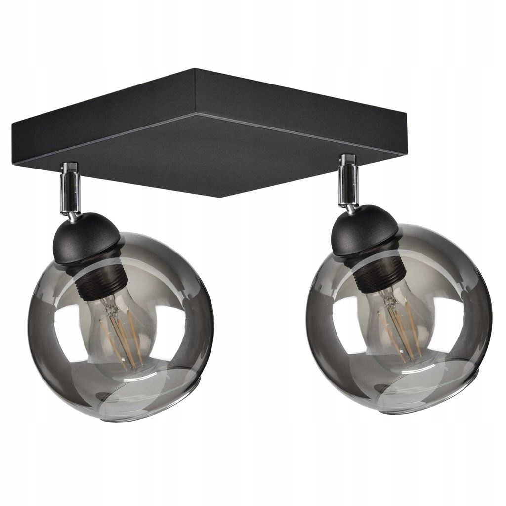 LUXOLAR Led Deckenleuchte 2 flammig, Deckenlampe Schwenkbar Schwarz E27 60W - Hängelampe für Wohnzimmer, Küchen