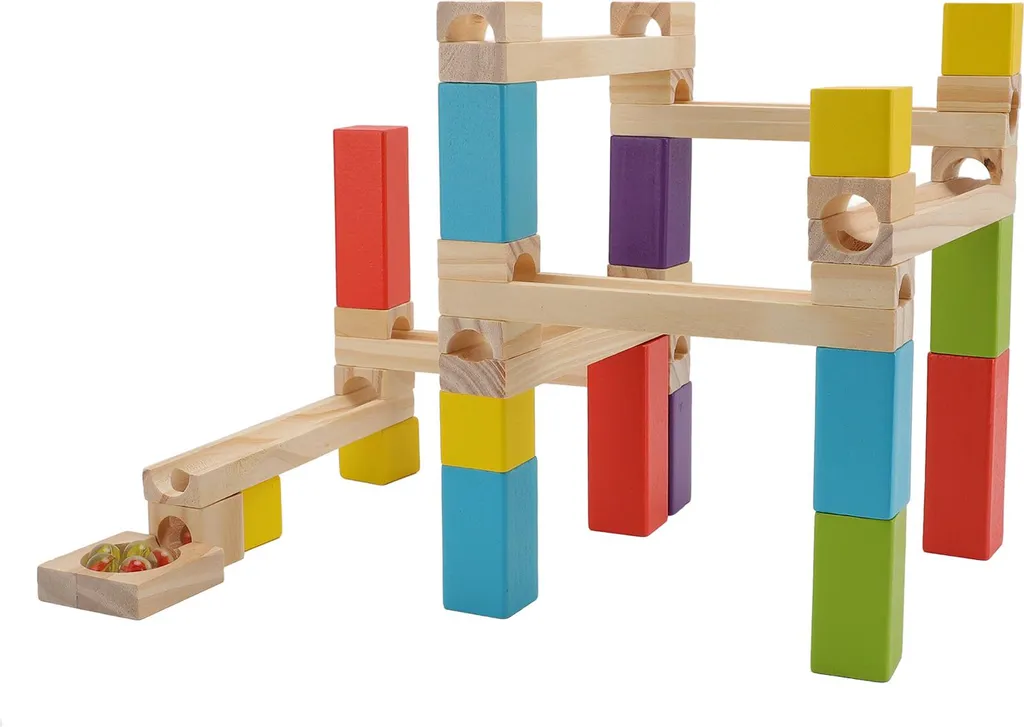 Circuit à Billes en Bois - Jeu Éducatif Apprentissage et Construction