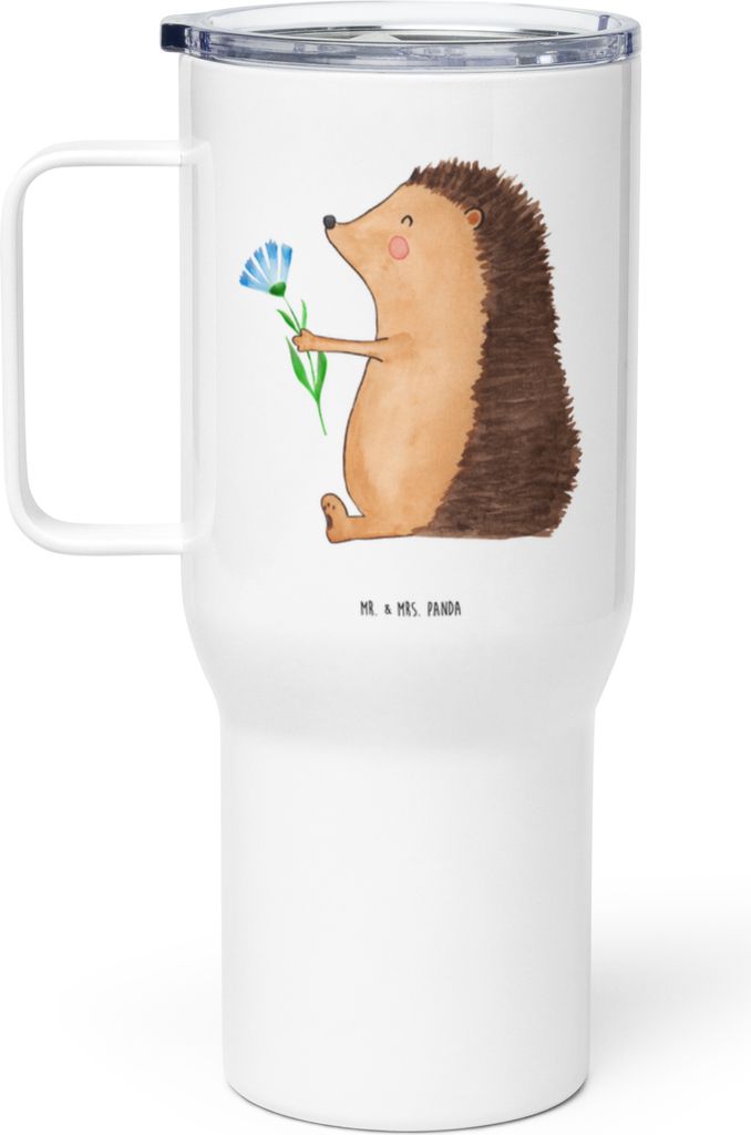 Mr. & Mrs. Panda thermosbecher Igel Blumen - Weiß - Geschenk, Teebecher, Thermobecher, Isolierbecher, Genesungswünsche, Mehrweg-Kaffeebecher, Ede...