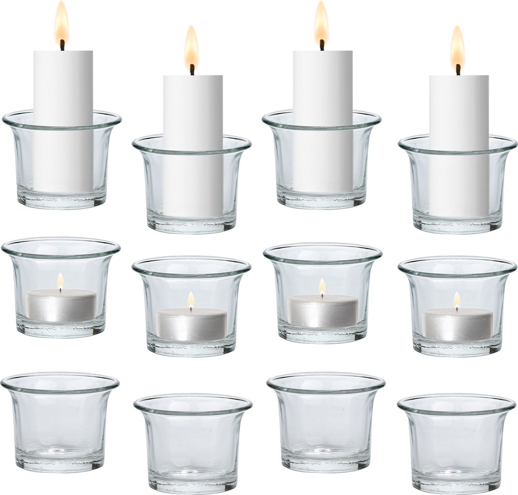 Marrakesch 12er Set Vintage Teelichthalter Teelichtgläser aus Glas 6 cm groß - Kerzenständer & Windlichter als Weihnachtsdeko Wohnzimmer Deko - ...