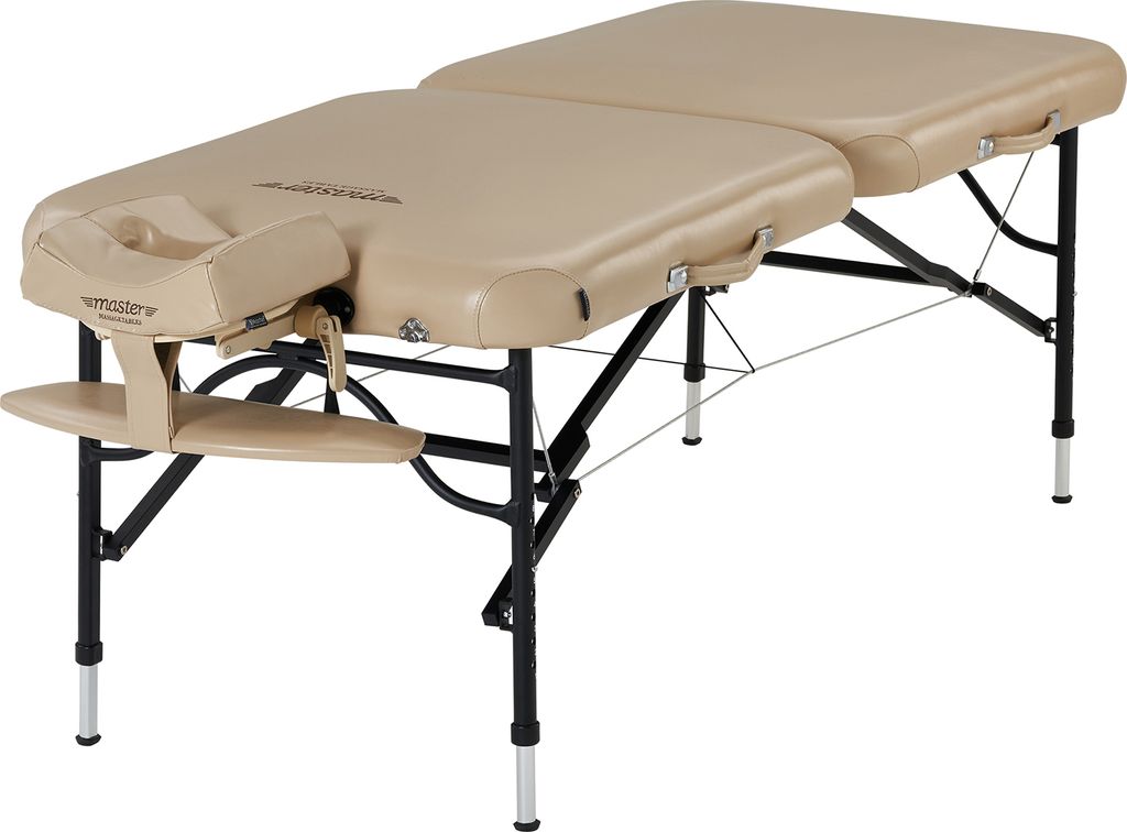 Master Massage 76cm ProAir Mobile Massageliege Massagebank Paket mit NanoSkin & Klappbarem Aluminiumgestell-Beige