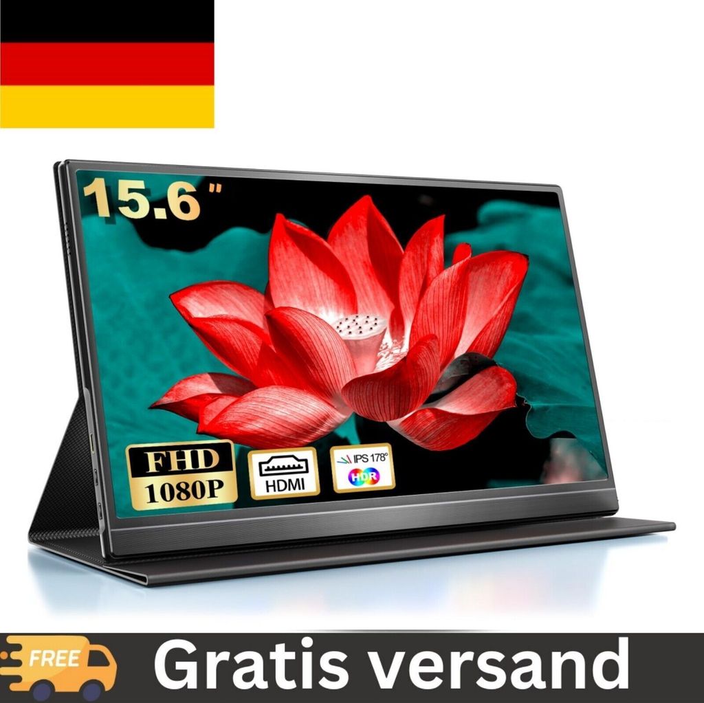 Portable Monitor, 15.6 Zoll Tragbarer Monitor, IPS FHD Produktbild 
