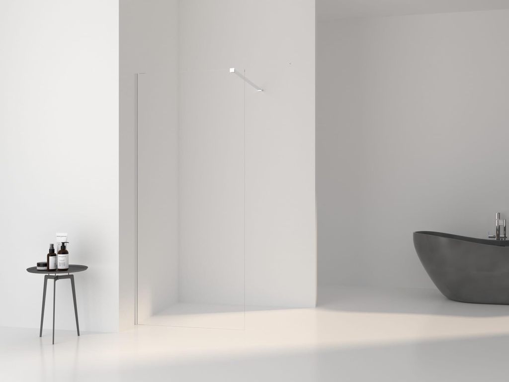Walk In Duschwand VENLO Chrom - Glas 8 mm 140 cm