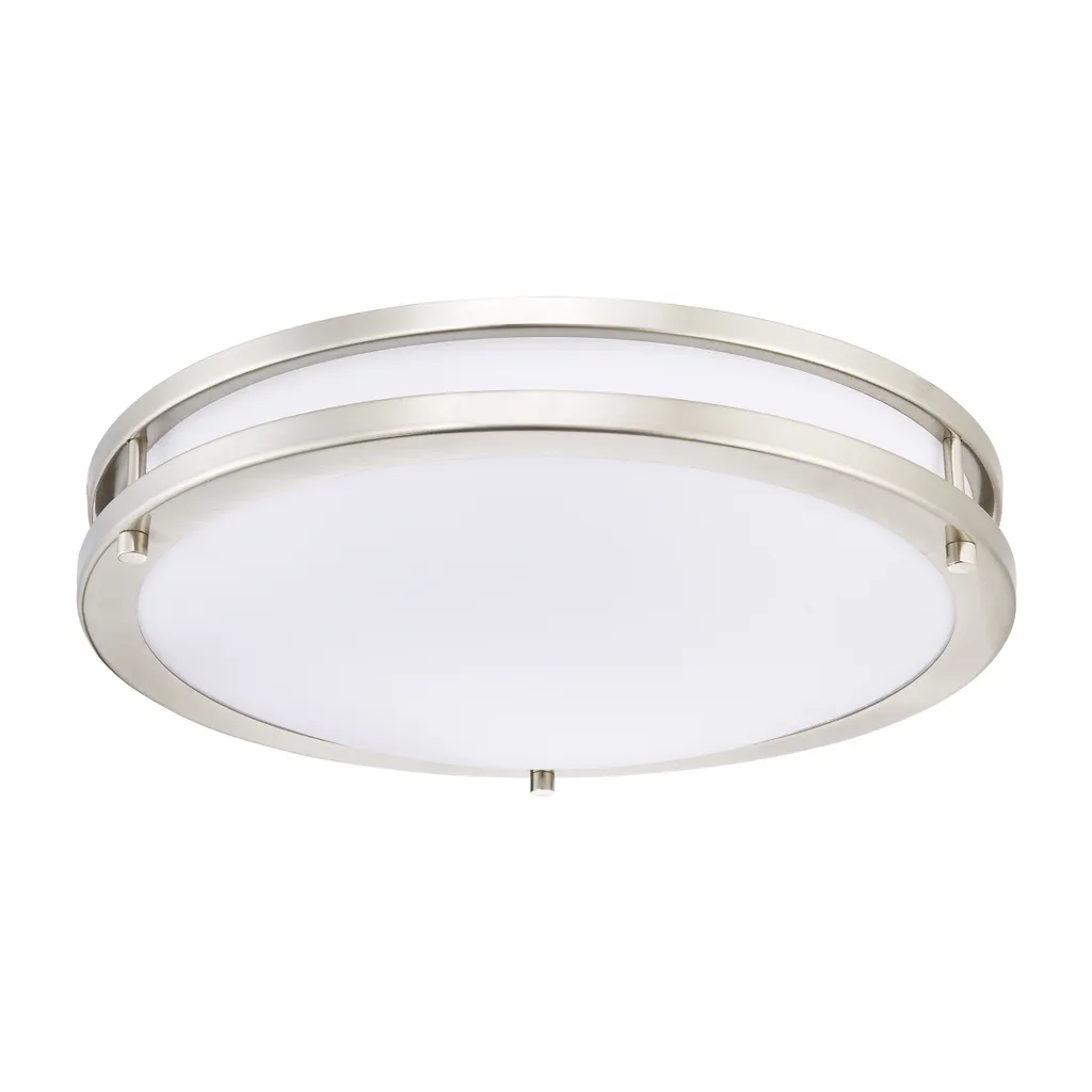 Plafonnier LED Lauderdale pour salon et chambre nickel brossé 40cm