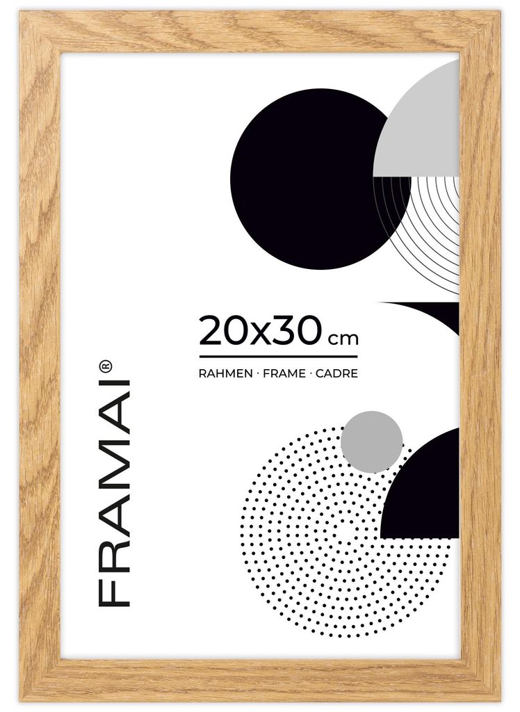 FRAMAI® Bilderrahmen 20x30 cm Eichenfarbe, MDF Produktbild 