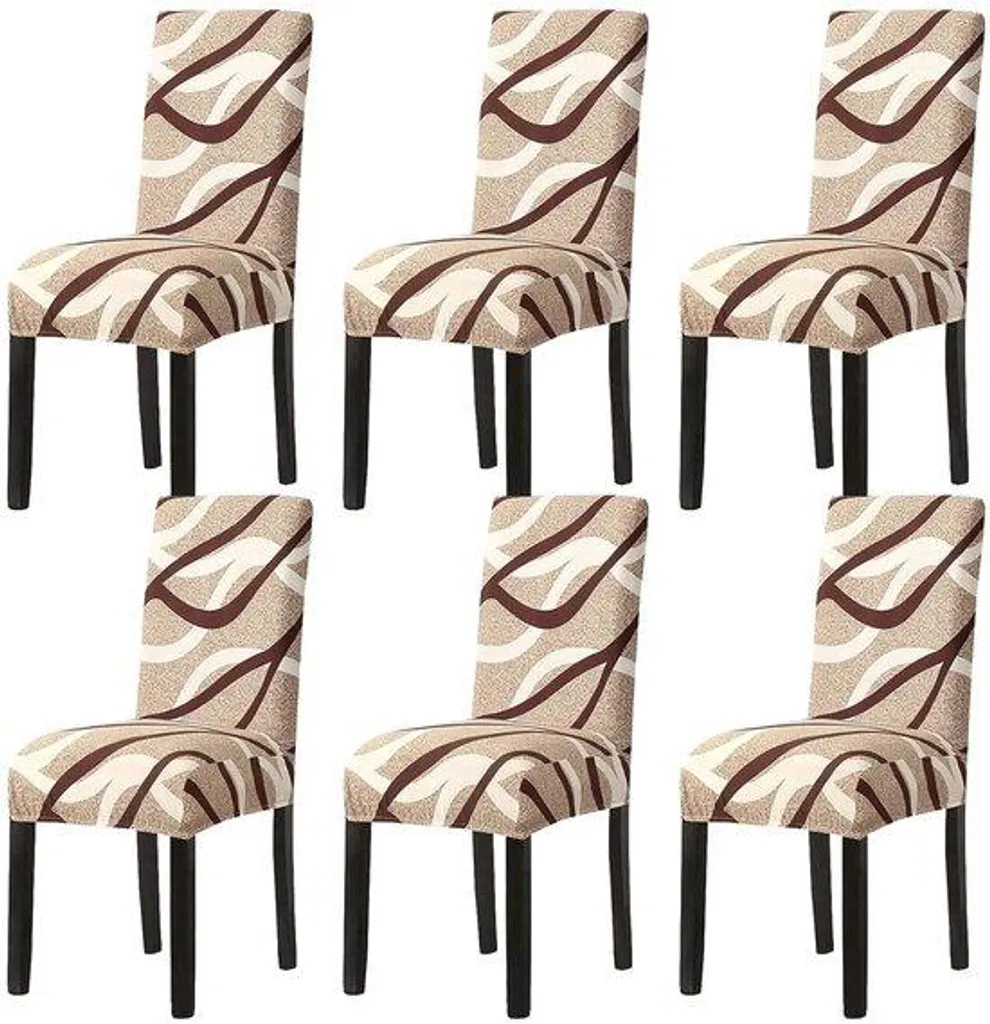 Housse de siège élastique pour chaise de salle à manger, lot de 6 pièces
