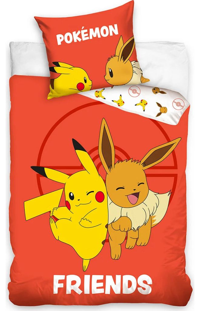 Pikachu Dekbedovertrek Eevee - 140 x 200 cm - 70 x 90 cm Productafbeelding 