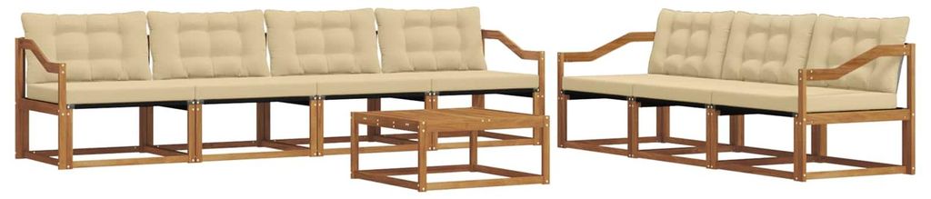 vidaXL Outdoor-Sofagarnitur mit Kissen 8 pcs Natur und Beige