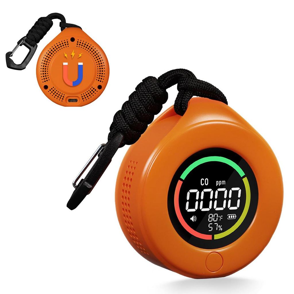 Tragbarer CO2 Melder Mini mit LCD – CO2 Messgerät mit Alarm & Kontrollleuchte | Automatische Kalibrierung für Zuhause Gewächshaus