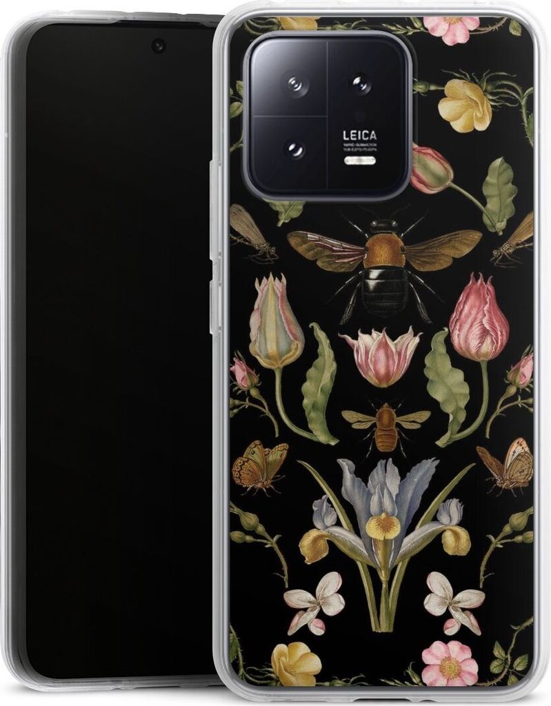 DeinDesign Handyhülle für Xiaomi 13 Silikon Hülle Case Smartphone Schutzhülle Biene Blumenkranz Blüte