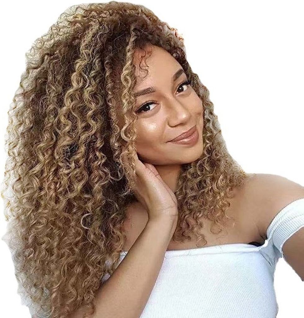 48 cm Perücke Frauen, Kurze Wellige Lockige Braun Prücke für Frauen Synthetische Perucken für Tägliche Party Cosplay Kostüme