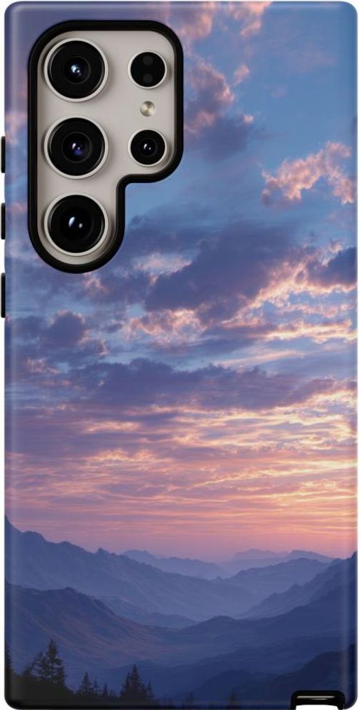 Berglandschaft im Sonnenaufgang – Hülle Kompatibel mit Samsung Galaxy S24 Ultra