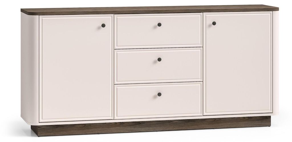 Selsey Vilavio – Sideboard 2-türig, 3 Schubladen, Kaschmir/Eicheoptik Dunkel, 180 cm
