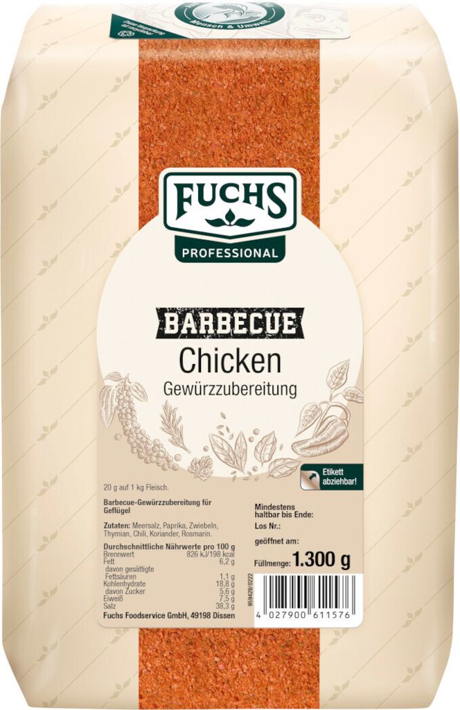 Fuchs Foodservice BBQ Chicken Gewürzzubereitung Packung 1300g