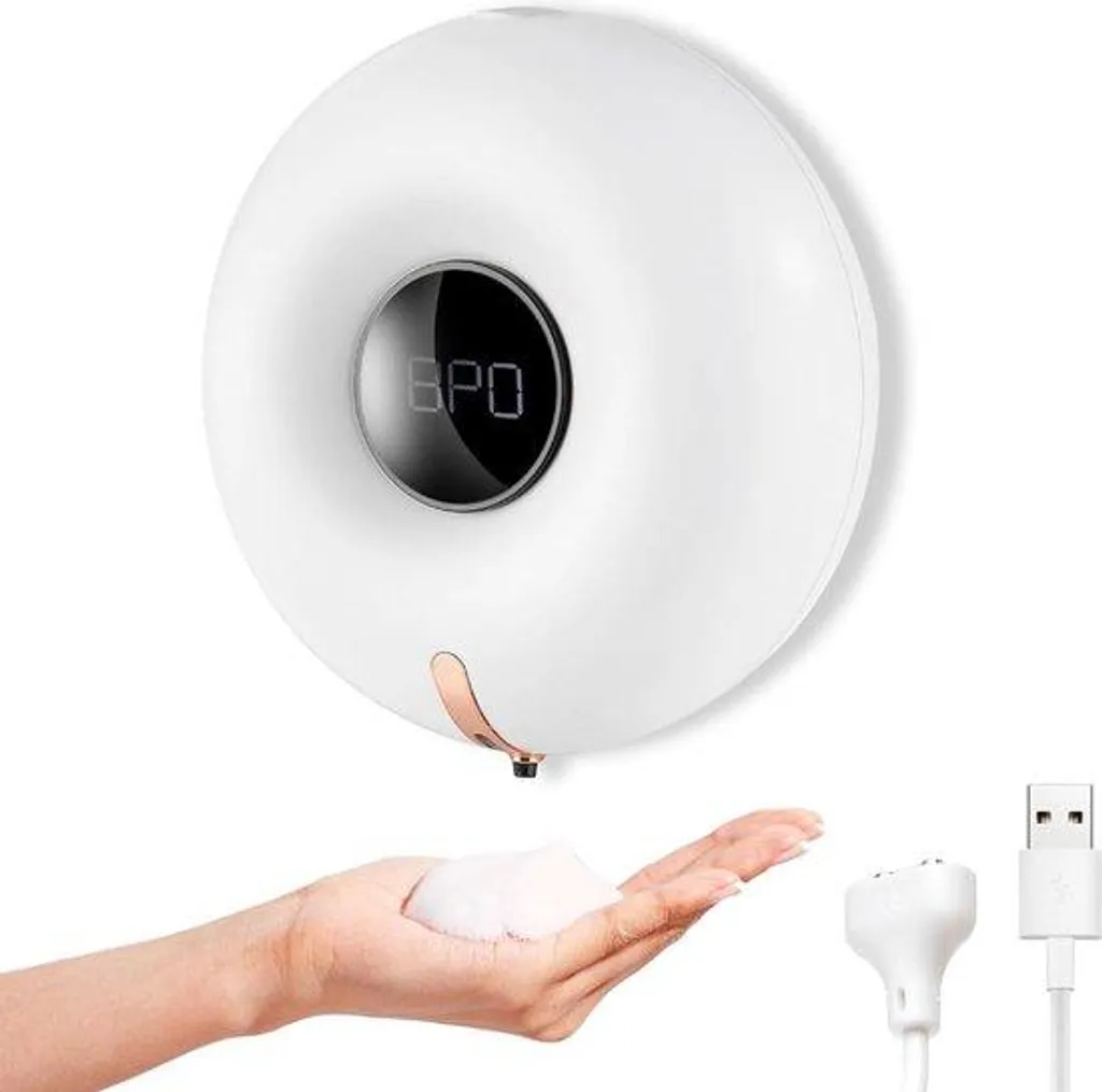 Savon liquide et distributeur à capteur 280 ml rechargeable blanc mat