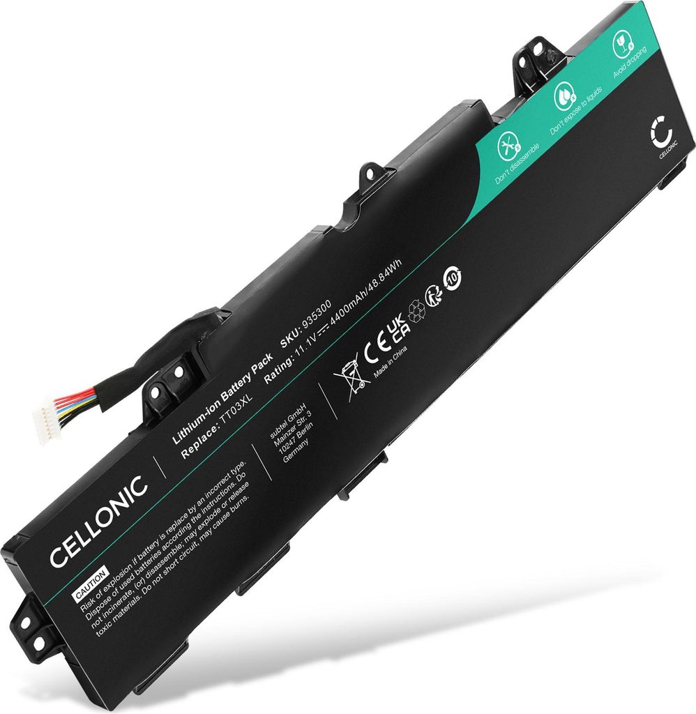 CELLONIC 1x Akku für Notebook Kompatibel mit HP EliteBook 850 G6, Elitebook 850 Gen 5, Elitebook 755 Gen 5, TT03XL - (4400mAh, 11.1V)