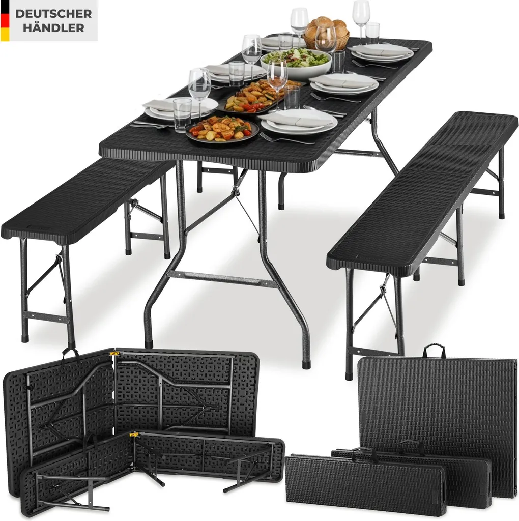 Set de table de pique-nique pliable Vani tectake® pour camping et terrasse