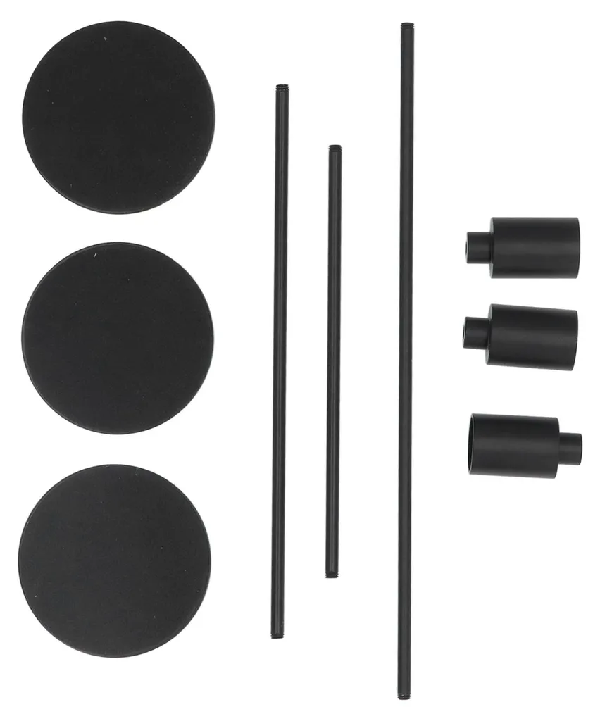 Lot de 3 bougeoirs hauts en métal noir mat en fer forgé pour décoration
