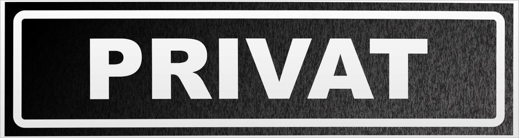 Kiwistar Privat invertiert Magnetschild Schild magnetisch - 30cm Schwarz - reflektierend - Magnetfolie für Auto PKW Kfz