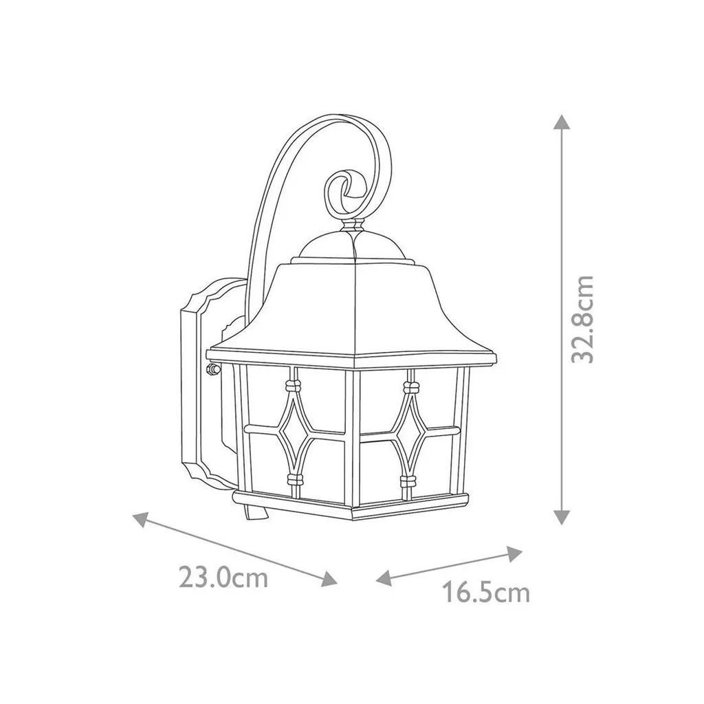 Applique extérieure anti-corrosion noire style rétro Kent E27 60W