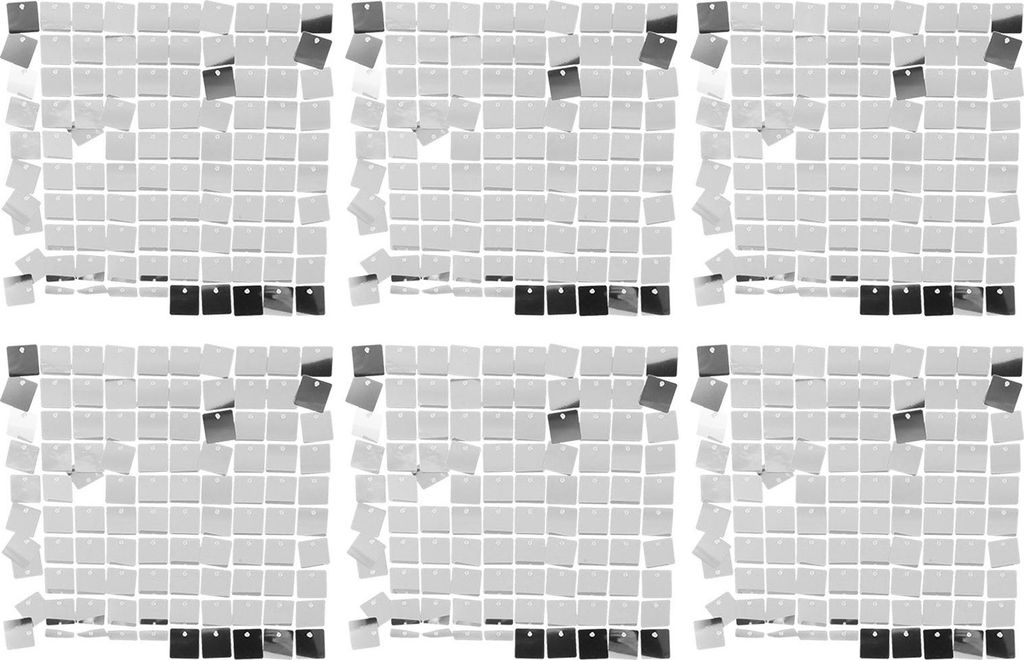 6pcs glänzende Wand Hintergrund Pailletten Panels Glitter Dekoration Fotografie Requisiten für Verlobung Geburtstag Jubiläum Party Silber