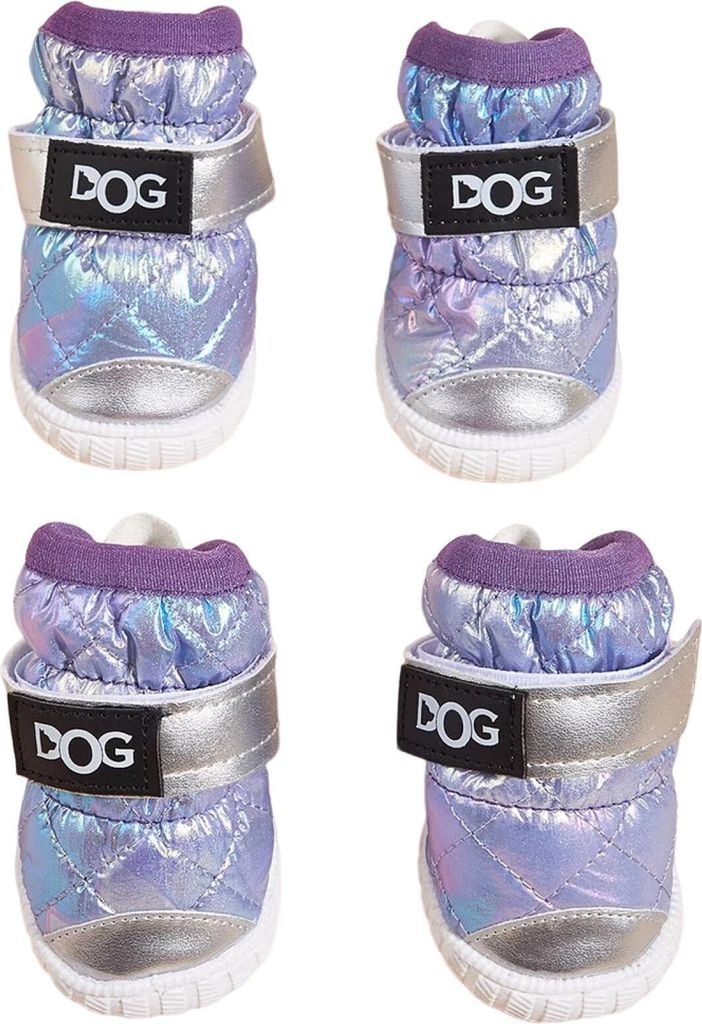 4 Stück Haustierschuhe, rutschfest, wasserdicht, mit Klebeband befestigt, verdickt, warm, winddicht, Pfotenschutzschuhe für Hunde