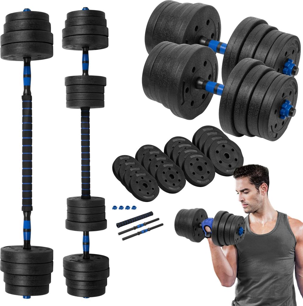 Rebel ACTIVE Hantle bitumiczne regulowane z cznikiem 2x15 kg