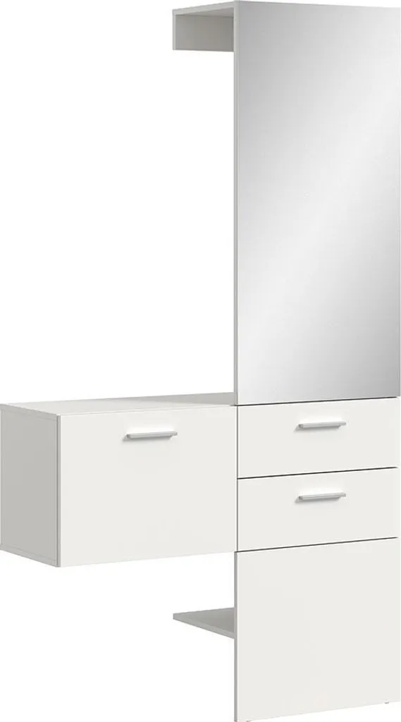 Rangement de bureau blanc Vaga : lot de 2 armoires pour dossiers et linge
