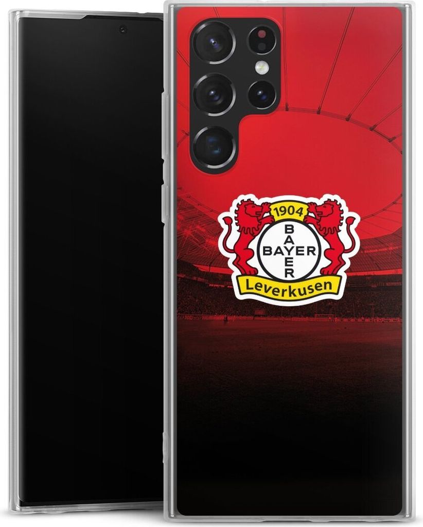 DeinDesign Slim Hülle für Samsung Galaxy S22 Ultra Silikon Case Ultra Dünn Handyhülle Bayer 04 Leverkusen Offizielles Lizenzprodukt Stadion