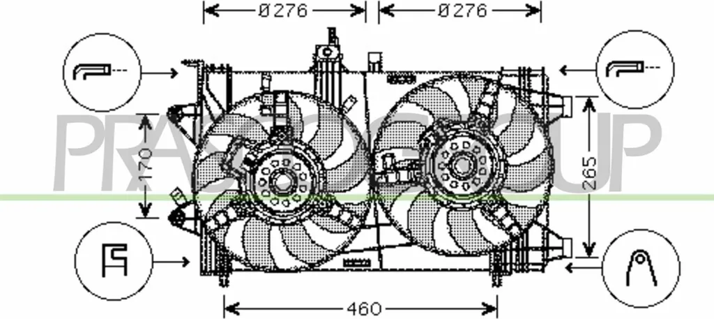 Ventilateur de Radiateur Silencieux PRASCO FT340F005 Fiat Punto