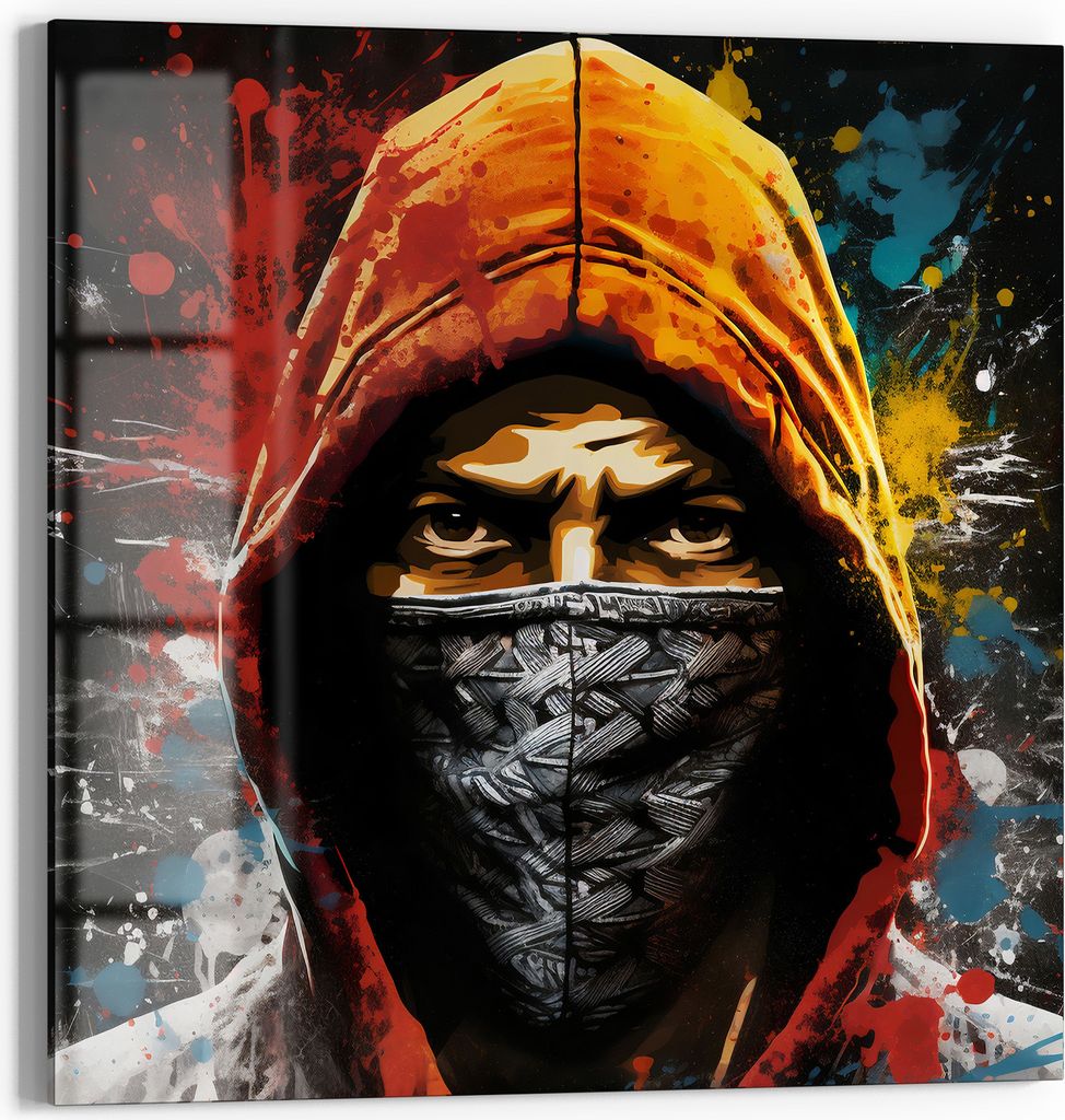 DEQOART Magnettafel Glas 30x30 cm 'Urbane Mystik' beschreibbar Whiteboard Pinnwand Küche