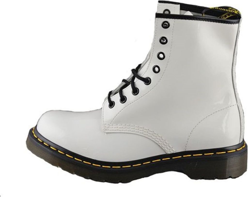 Dr Martens 1460 W Frauen Schnürung Leder Stiefelette Weiß Lack – undefined / Weißes